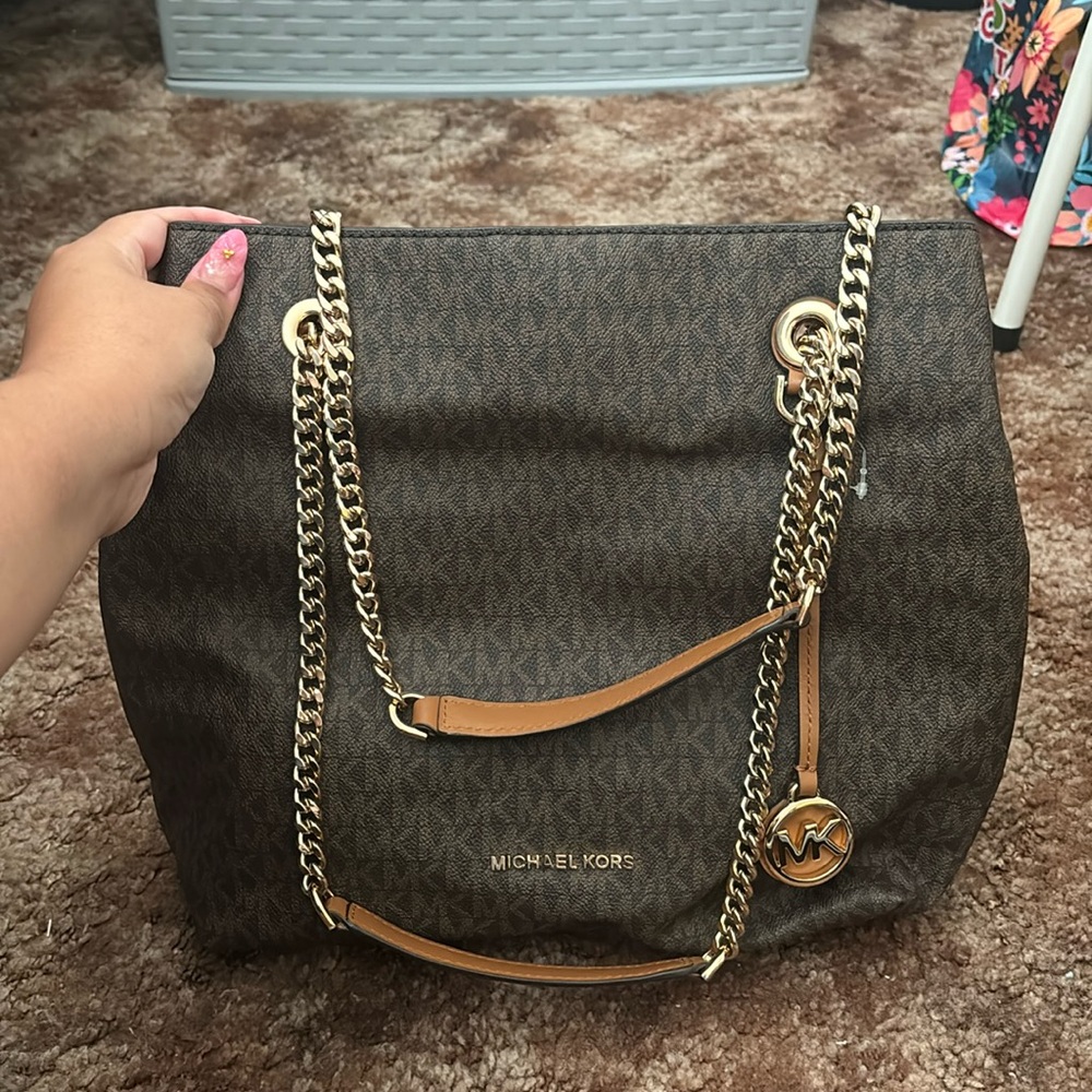 MK Monogram Gold hardware shoulder bag